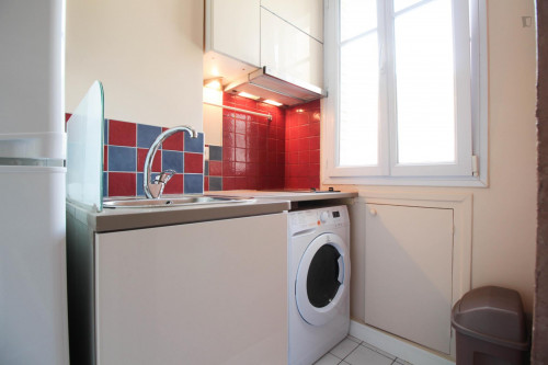Bright Studio Batignolles  Separate Kitchen  Bathroom  Elevator  Double Bed - Gallery - 11