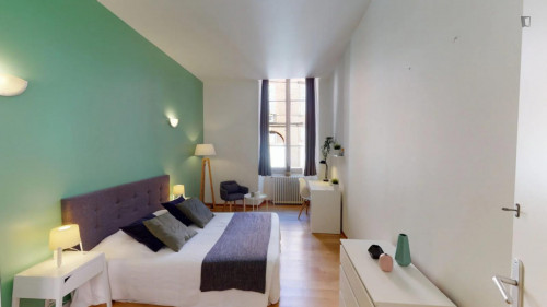 Bright double bedroom close to Esquirol metro station