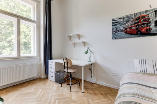 Bright double bedroom not far from Nový Smíchov Shopping Centre