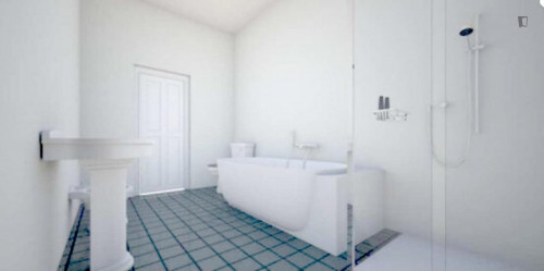 Bed in a cool twin ensuite bedroom, near Università di Management ed Economia