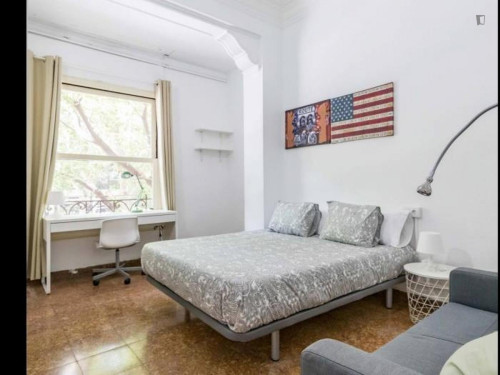 Cozy single bedroom in a property with balcony