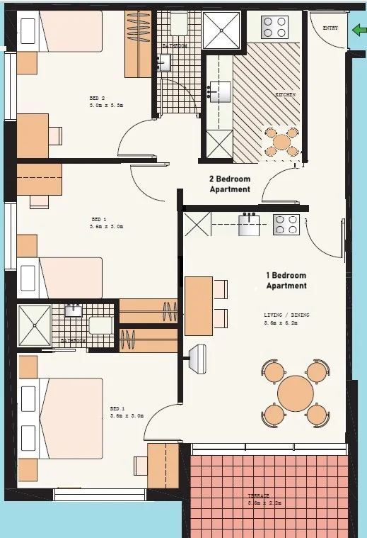 1 X 1 Bedroom With Balcony - 1