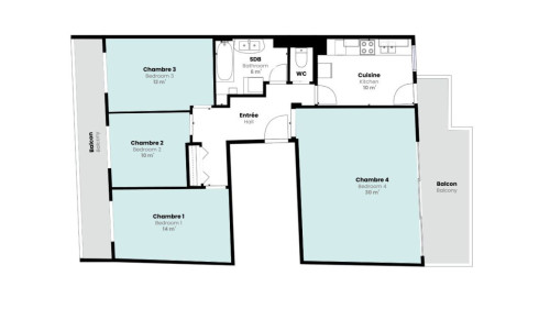 4-Bed Apartment on boulevard Lascrosses