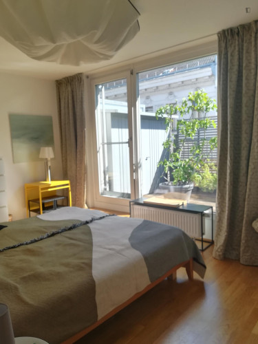 Bright double bedroom with a terrace, close to the Vienna Medical University