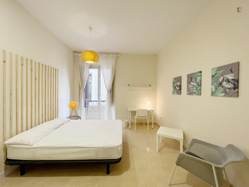 Comfortable double bedroom with balcony close to the Campus Universitario Fuentenueva