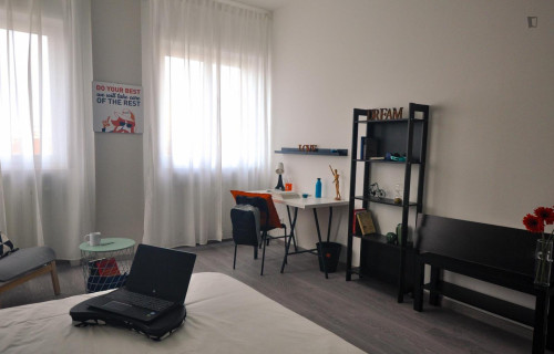Bright double bedroom near Parco del Valentino 