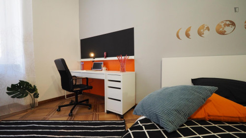 Inviting single bedroom near the Porta Susa metro