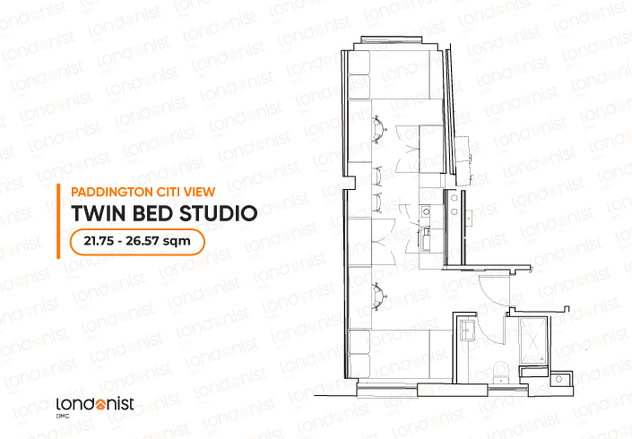  Twin Bed Studio  -  Londonist Prestige Student Living - Paddington Citi View  - Gallery -  2