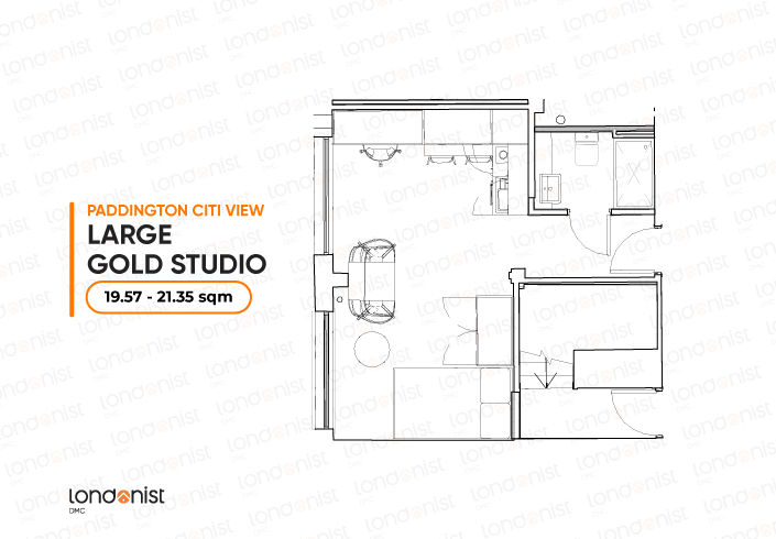  Large Gold Studio  -  Londonist Prestige Student Living - Paddington Citi View  - Gallery -  3
