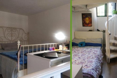 Twin bedroom on two levels in a 3 bedroom apartment in Padua
