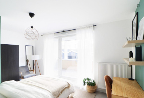 Rent this cosy 12 m² bedroom, with a private balcony, in a coliving apartment in Schiltigheim - ST76