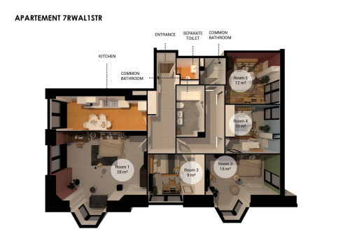 Magnificent 113 m² co-living apartment in the Vauban district of Strasbourg