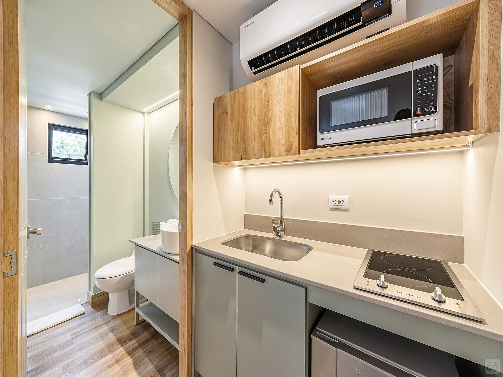 Studio Apartment W/ Kitchen & 2 Balconies - 85