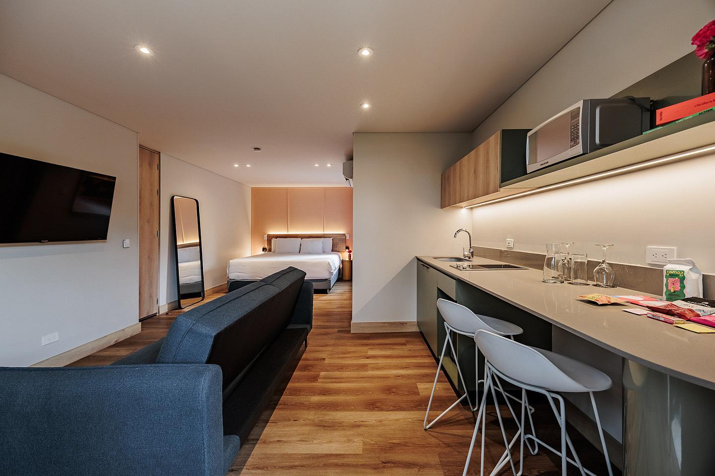 Studio Apartment W/ Kitchen & Balcony - 65