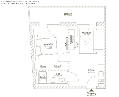 ipartment Medium Serviced Apartment mit Balkon - Gallery - 11