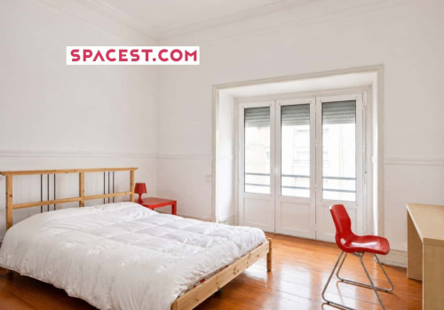 Quarto com cama de casal, com varanda, em apartamento com 6 quartos - FLAT A - A4 - Gallery - 5