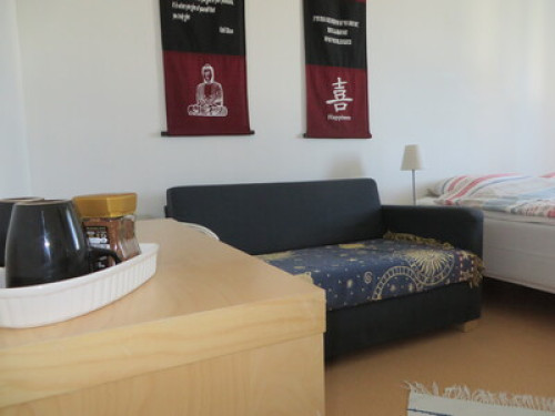 Spacious room with walk-in closet