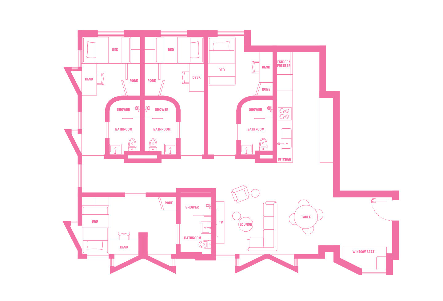  6 Bed Apartment - Views  -  Scape Uni Square  - Gallery -  7