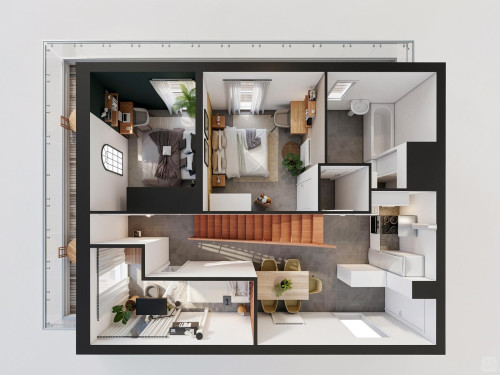 Stunning 76 m² duplex for rent in a coliving in Paris