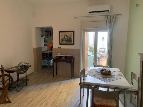 Double bedroom on the ground floor with external private bathroom, shared living &kitchen
