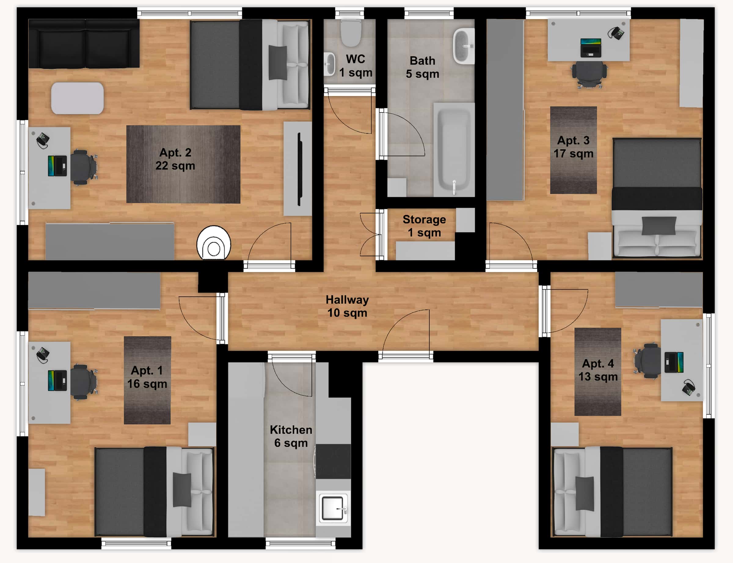  Single Room  -  Donauwörther Straße- Zimmer 4  - Gallery -  10