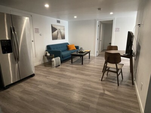 up to 2 BR and 2 bath downstairs 