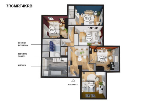 Large 80 m² apartment for rent in coliving in Kremlin-Bicêtre