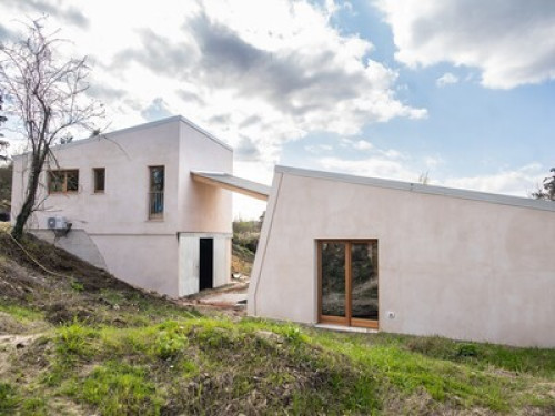 Wooden & straw house on the hills