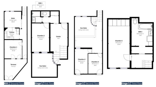 Chic Bright Apt. w/ Terrace close to La cave à théâtre