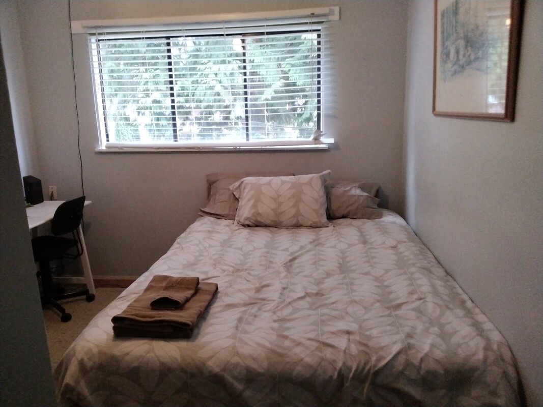 One Bright Bedroom With A Desk And Closet. And A Large Window.(Full Room) - 1
