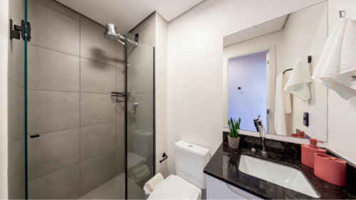 Elegant double ensuite bedroom near the Campus Baixada Santista of the UFSP - Gallery - 42