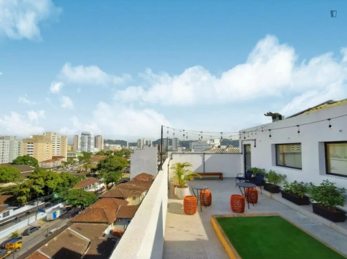 Elegant double ensuite bedroom near the Campus Baixada Santista of the UFSP - Gallery - 21
