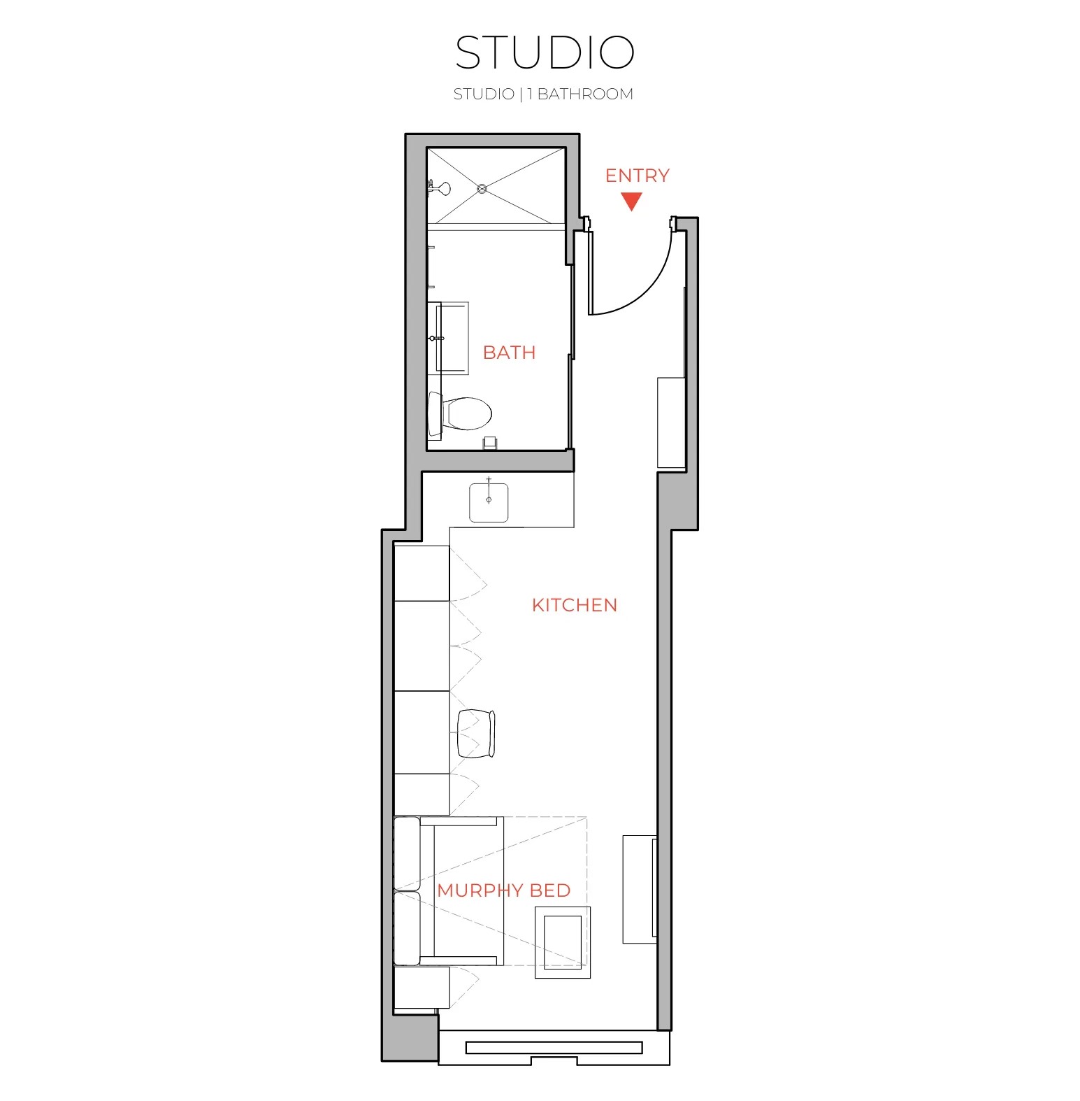 Studio 1 Bath - D - 2221 S Clark - Gallery - 2