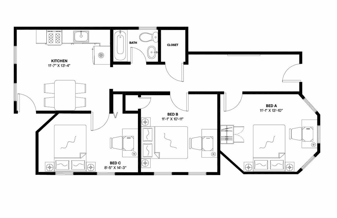 #1297: Central Square (Cambridge) - Full Bedroom B - 6