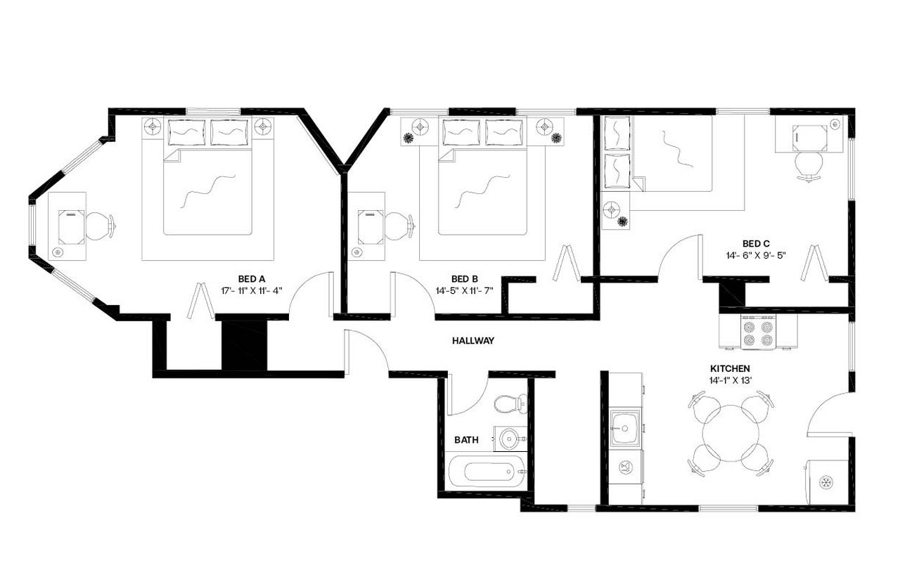 #886: JFK/UMass - Full Bedroom C - 12