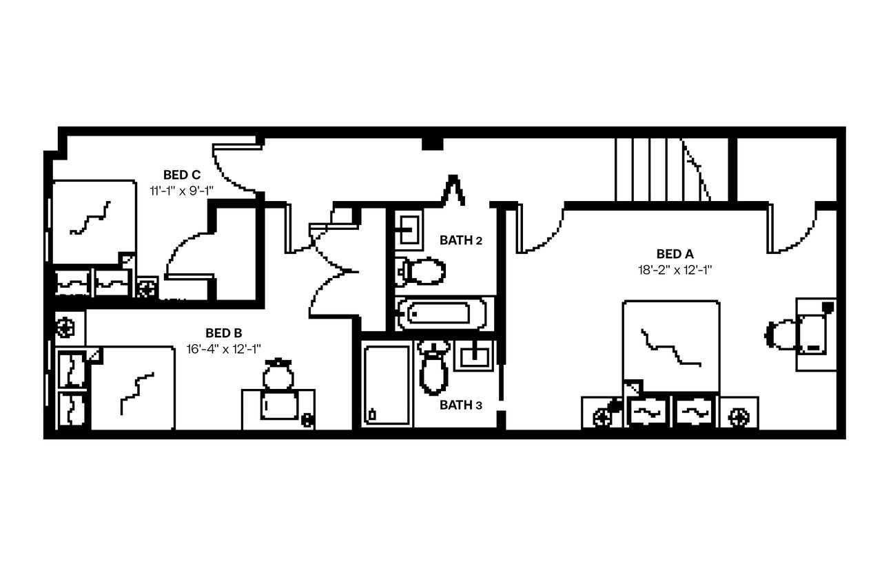  #810: Upper Central NE - Full Bedroom C  -  #810: Upper Central NE  - Gallery -  24