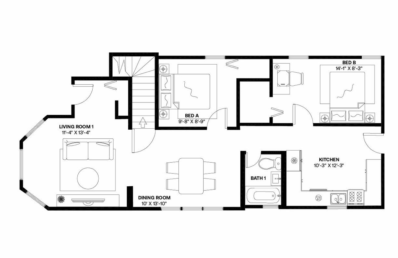  #1568: Logan Square - Full Bedroom A  -  #1568: Logan Square  - Gallery -  25