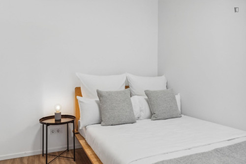 Cool double bedroom in a modern apartment complex close to Leipzig's main train station