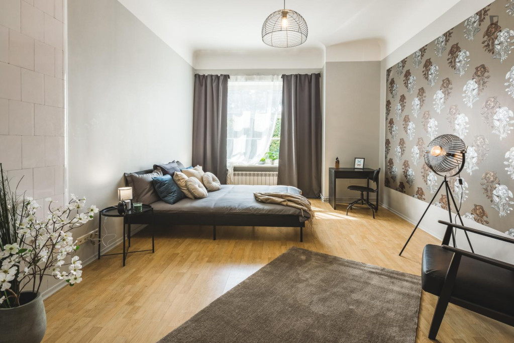 Spacious bedroom in shared flat close to the University of Latvia