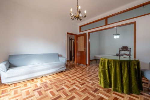 Very cool bedroom in a 4-bedroom flat