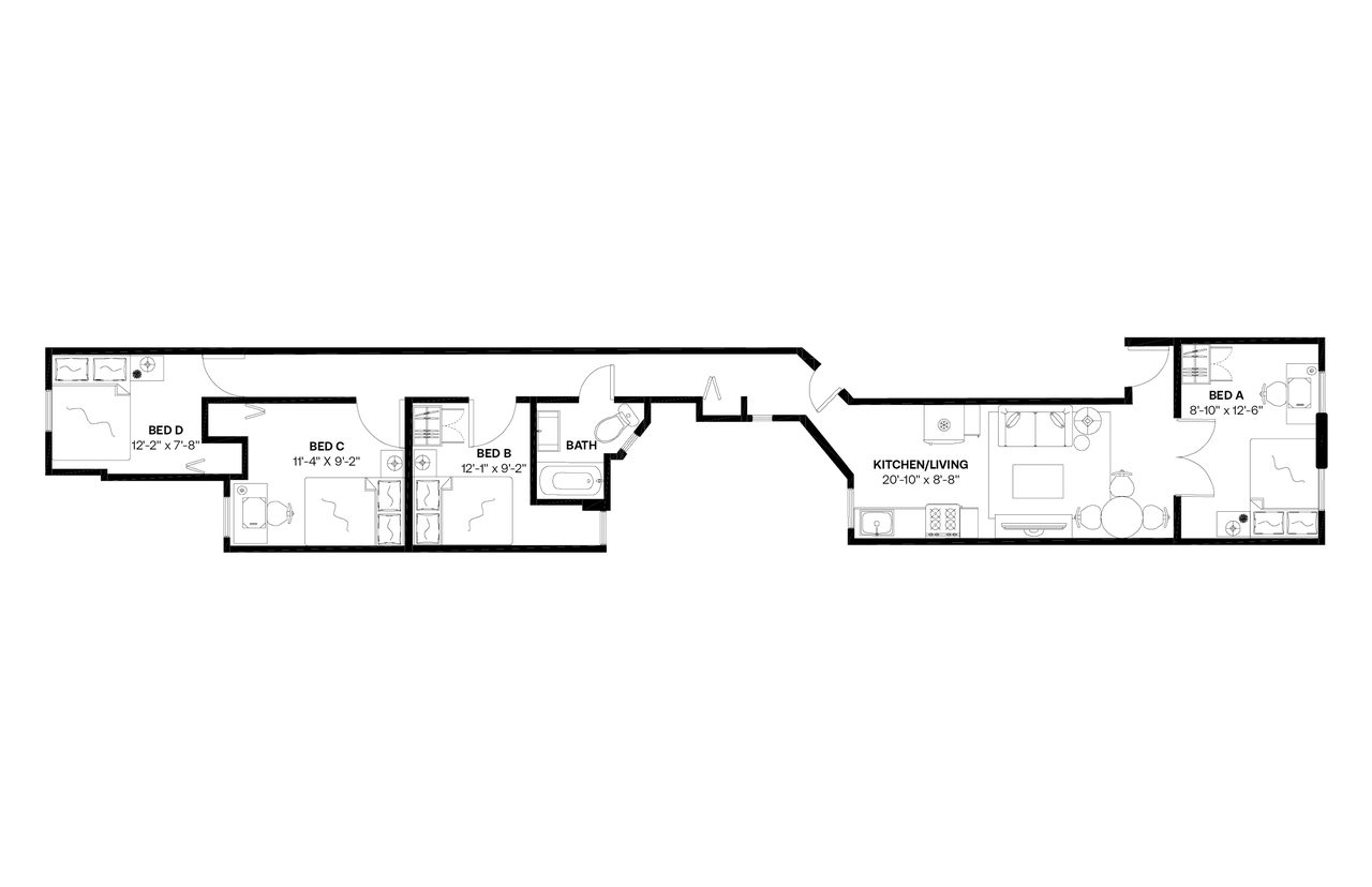  #960: Crown Heights - Full Bedroom B  -  #960: Crown Heights  - Gallery -  1