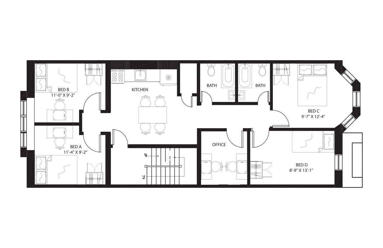 #1572: Prospect Lefferts Gardens - Full Bedroom C - 14