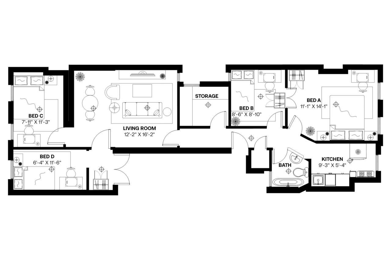  #386: Hell's Kitchen - Twin Bedroom 2B  -  #386: Hell's Kitchen  - Gallery -  10