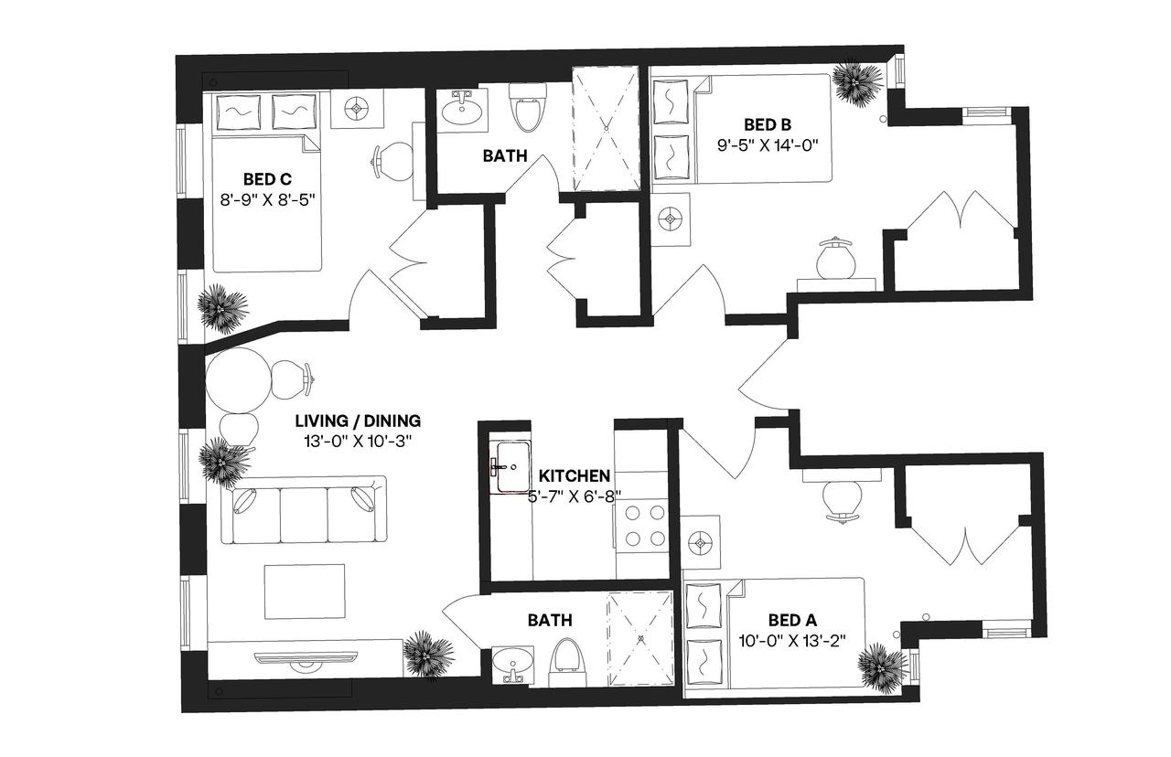 #197: Upper West Side - Full Bedroom B - #197: Upper West Side - Gallery - 1