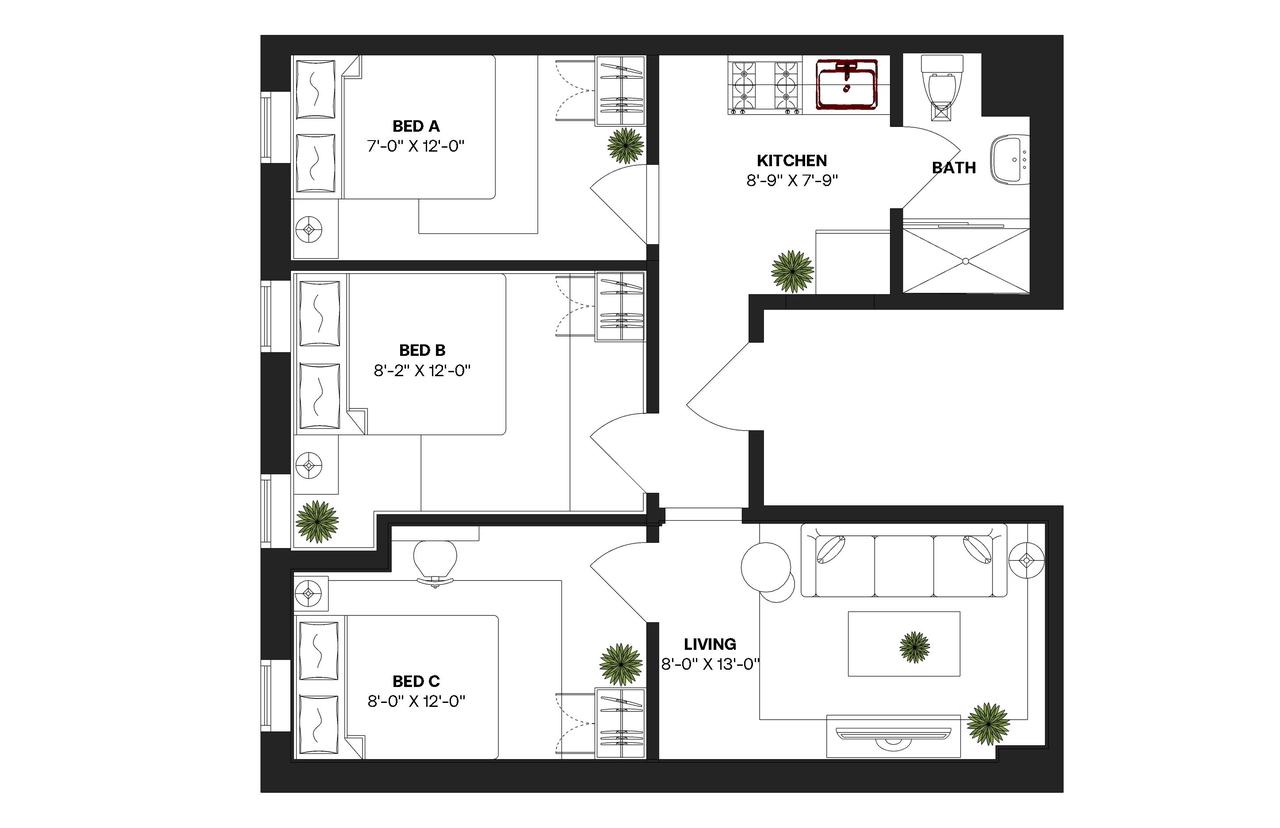 #263: Chinatown - Full Bedroom A - #263: Chinatown - Gallery - 3