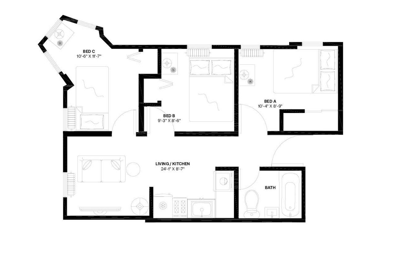 #877: Park Slope - Full Bedroom B - #877: Park Slope - Gallery - 12