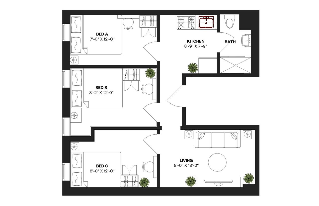#269: Chinatown - Full Bedroom A - #269: Chinatown - Gallery - 3