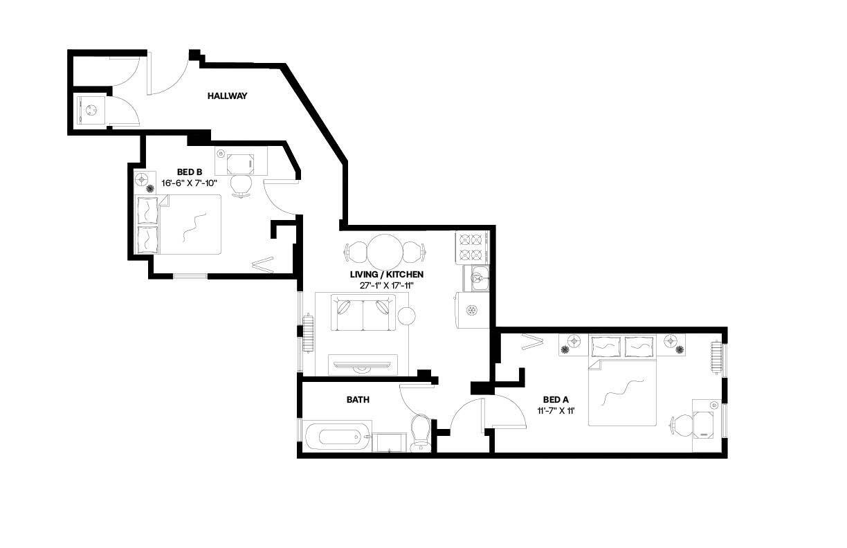 #697: East Harlem - Full Bedroom B - 3