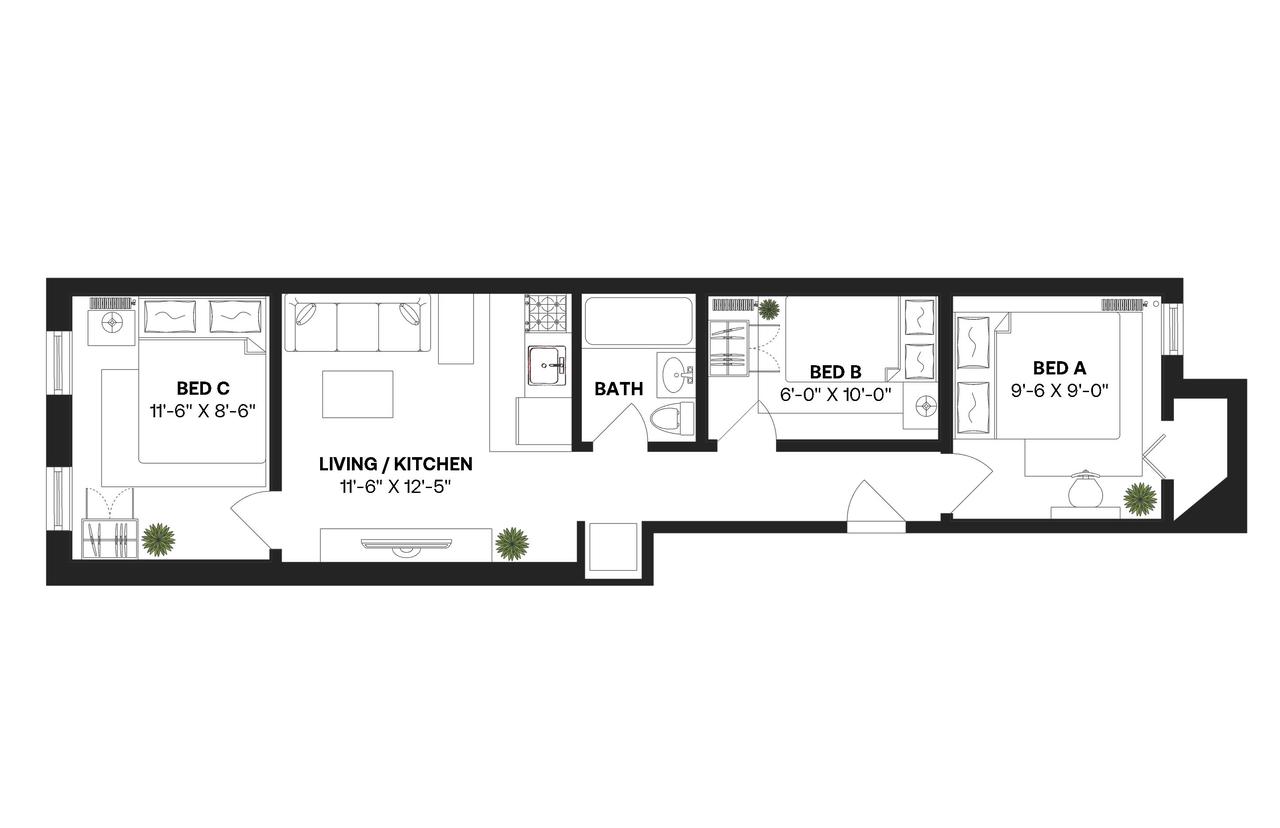 #274: Upper East Side - Queen Bedroom A - 3