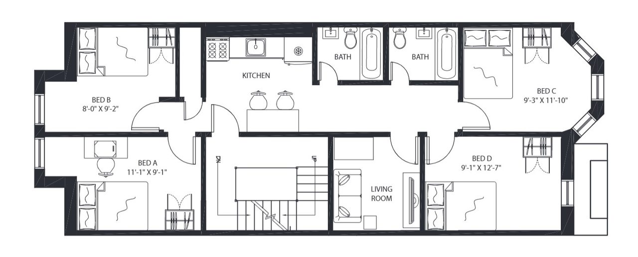 #1573: Prospect Lefferts Gardens - Full Bedroom D - 12